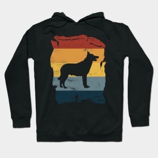 Malinois Distressed Vintage Retro Silhouette Hoodie